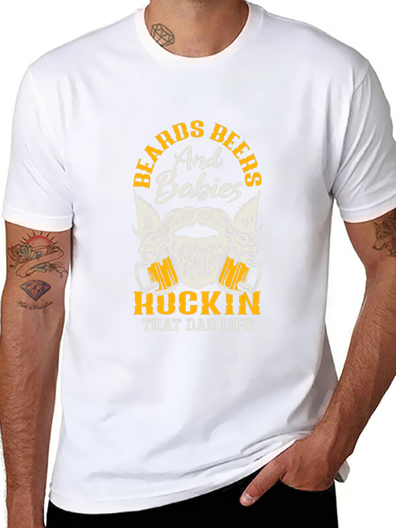 Beards Beers Babies Dad Life Graphic Tee