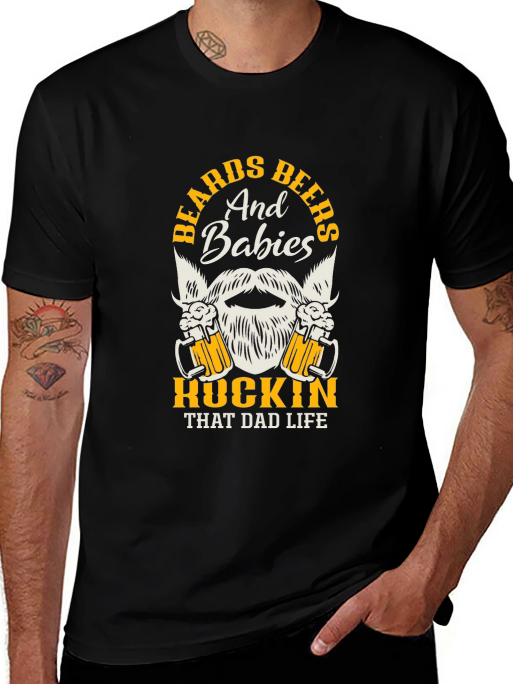 Beards Beers Babies Dad Life Graphic Tee