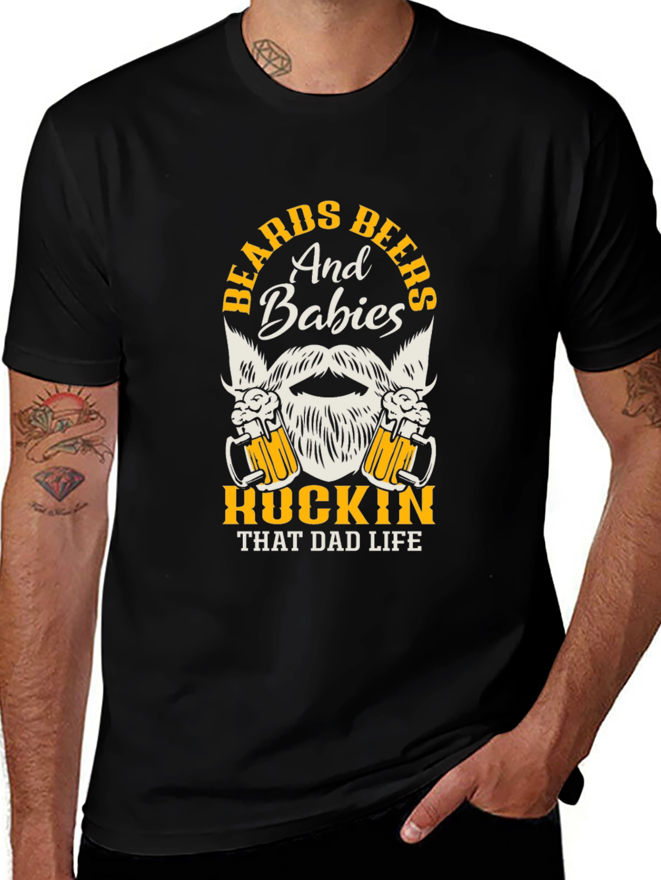 Beards Beers Babies Dad Life Graphic Tee