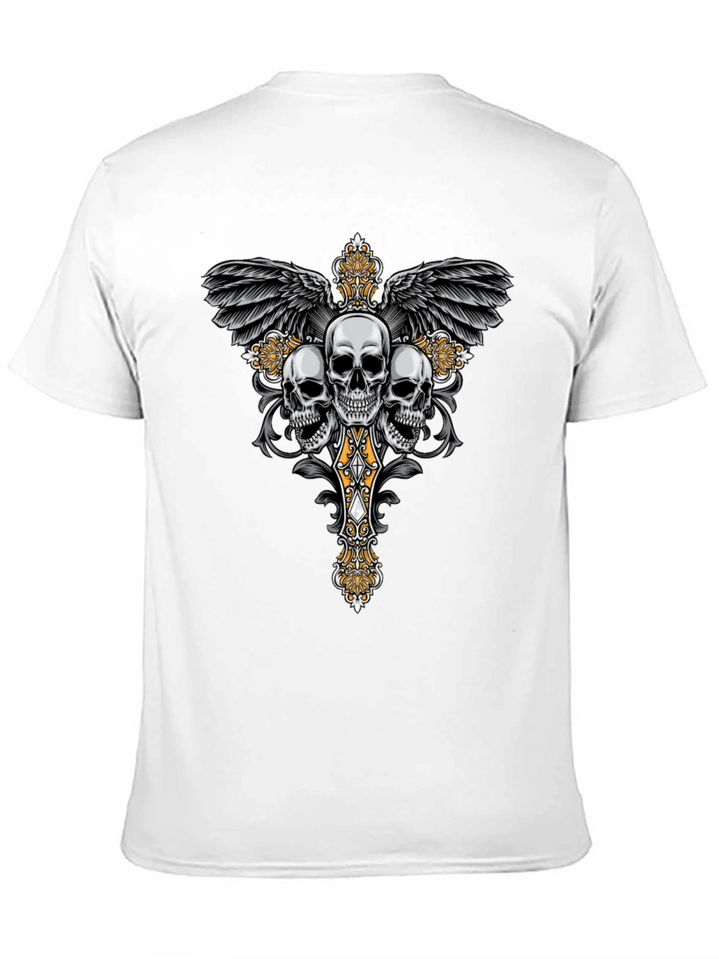 Skull Cross Wings Graphic T-Shirt