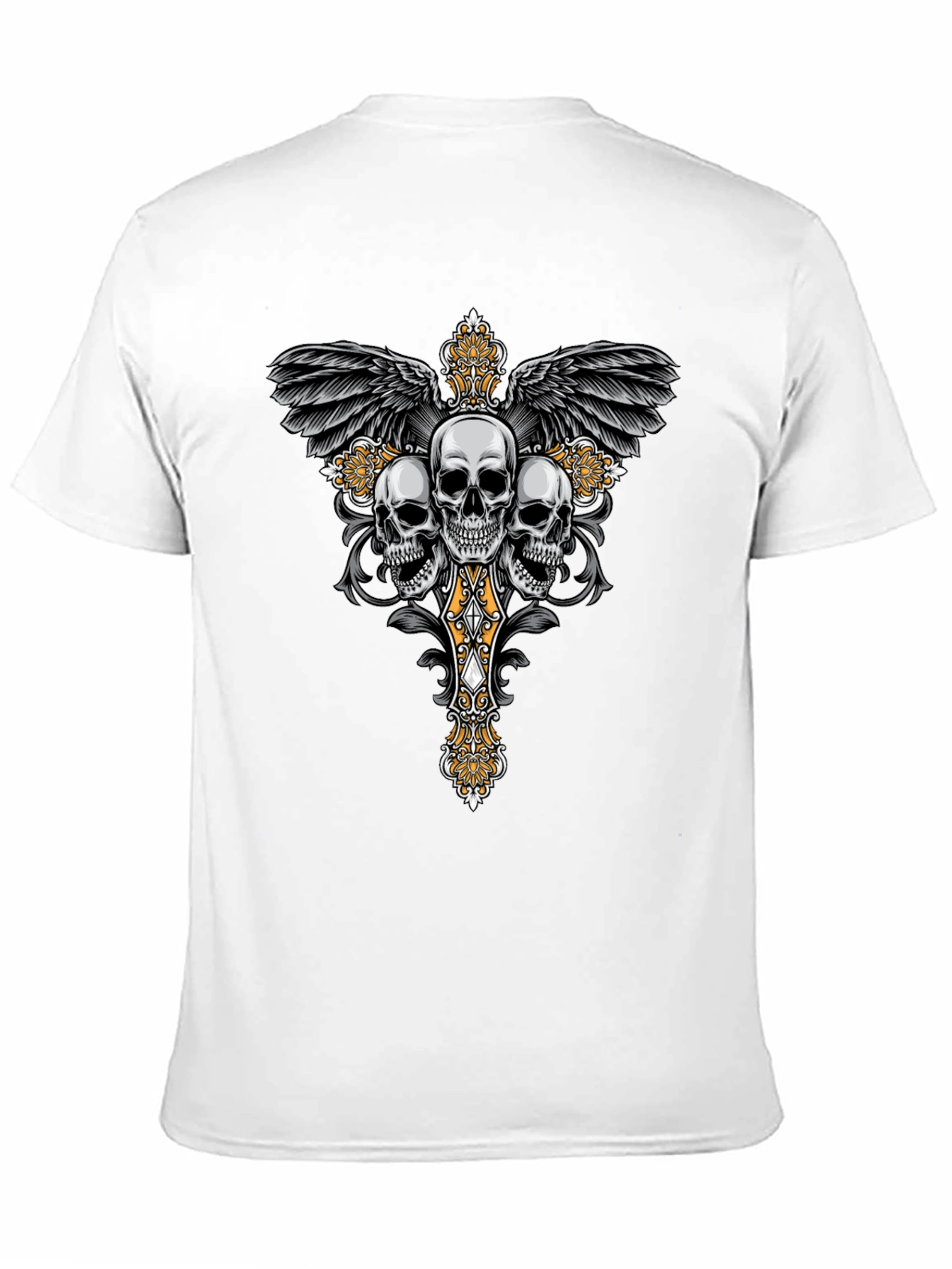 Skull Cross Wings Graphic T-Shirt