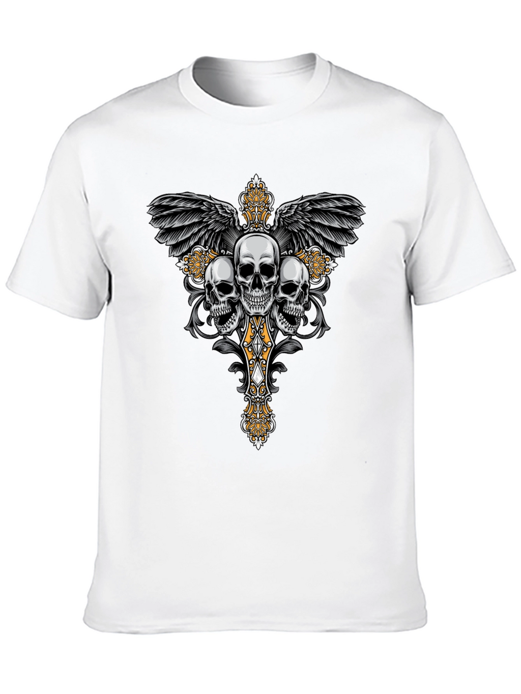 Skull Cross Wings Graphic T-Shirt