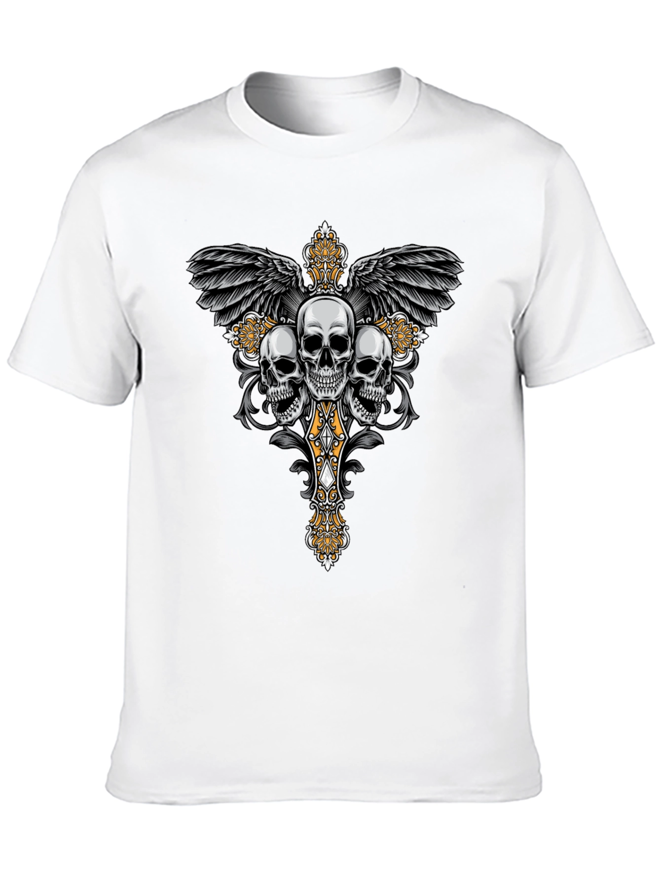 Skull Cross Wings Graphic T-Shirt