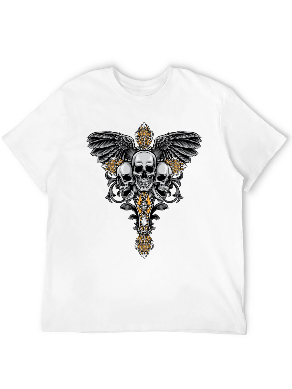 Skull Cross Wings Graphic T-Shirt