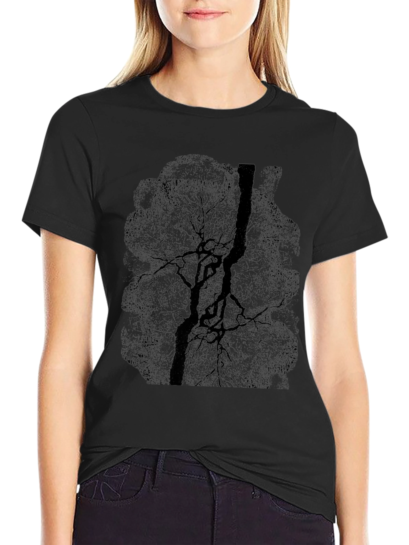 Dark Tree Graphic Tee - Mens Casual T-Shirt