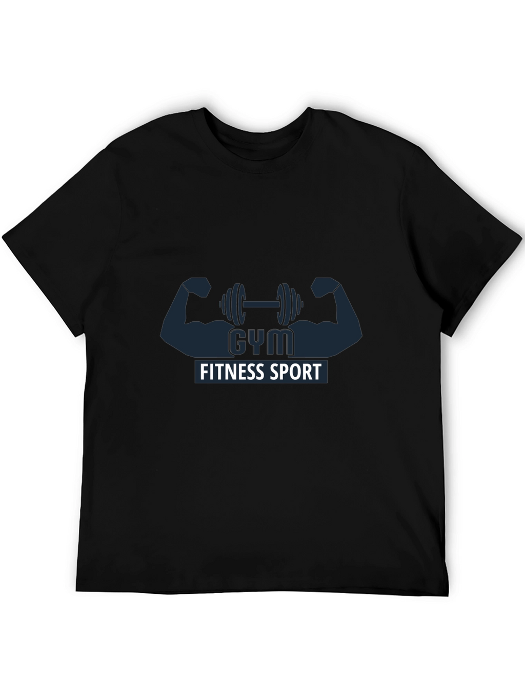 Gym Fitness Sport Graphic Black T-Shirt