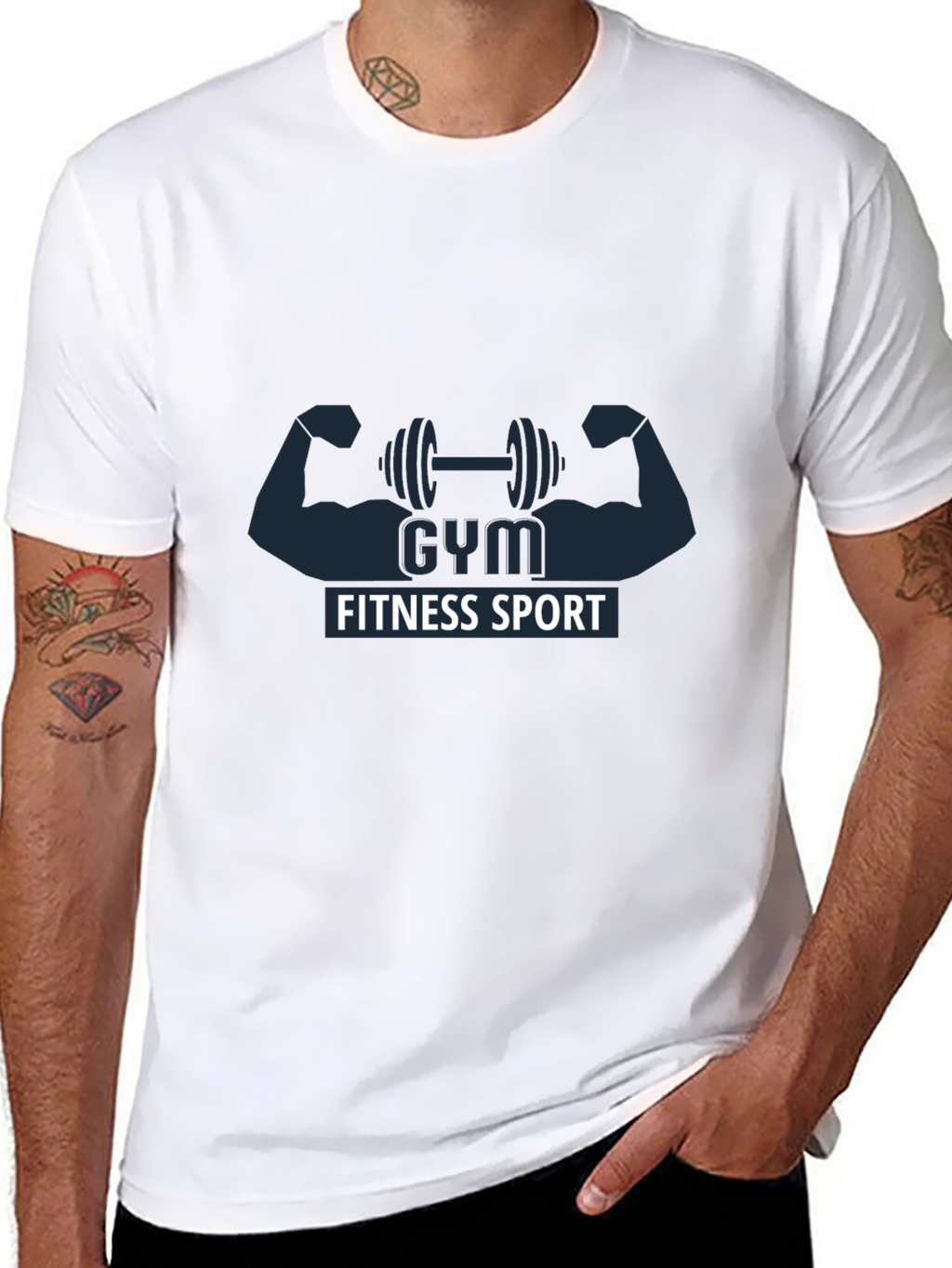 Gym Fitness Sport Graphic Black T-Shirt
