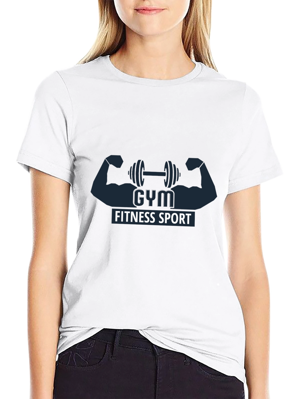 Gym Fitness Sport Graphic Black T-Shirt