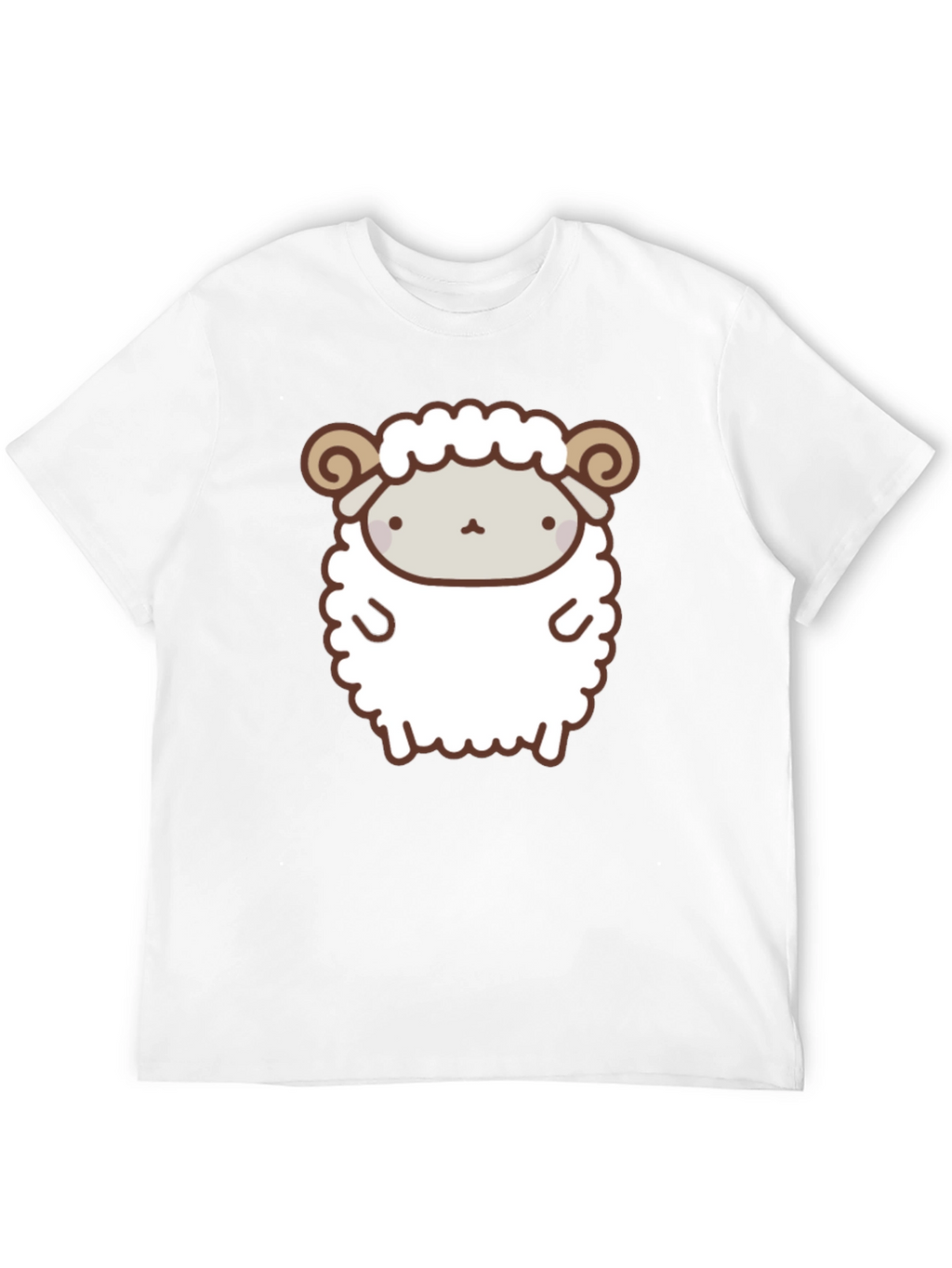 Cute Sheep Graphic Tee - Black Cotton T-Shirt