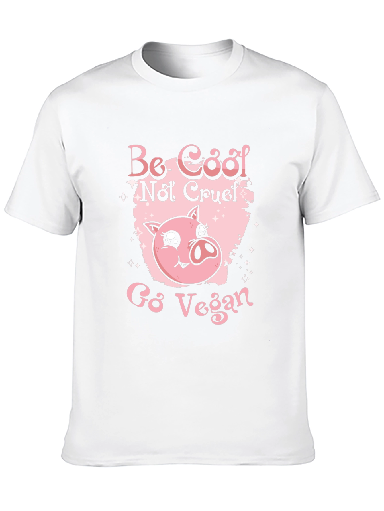 Be Cool Not Cruel Go Vegan Pig Graphic Tee