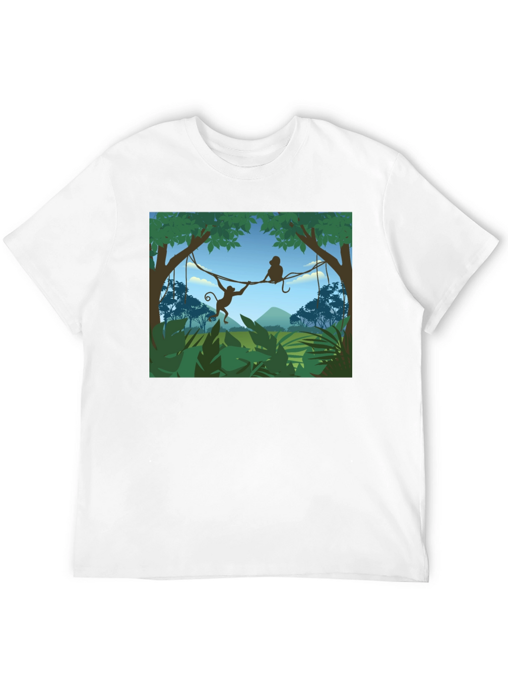 Jungle Monkey Graphic T-Shirt - Black