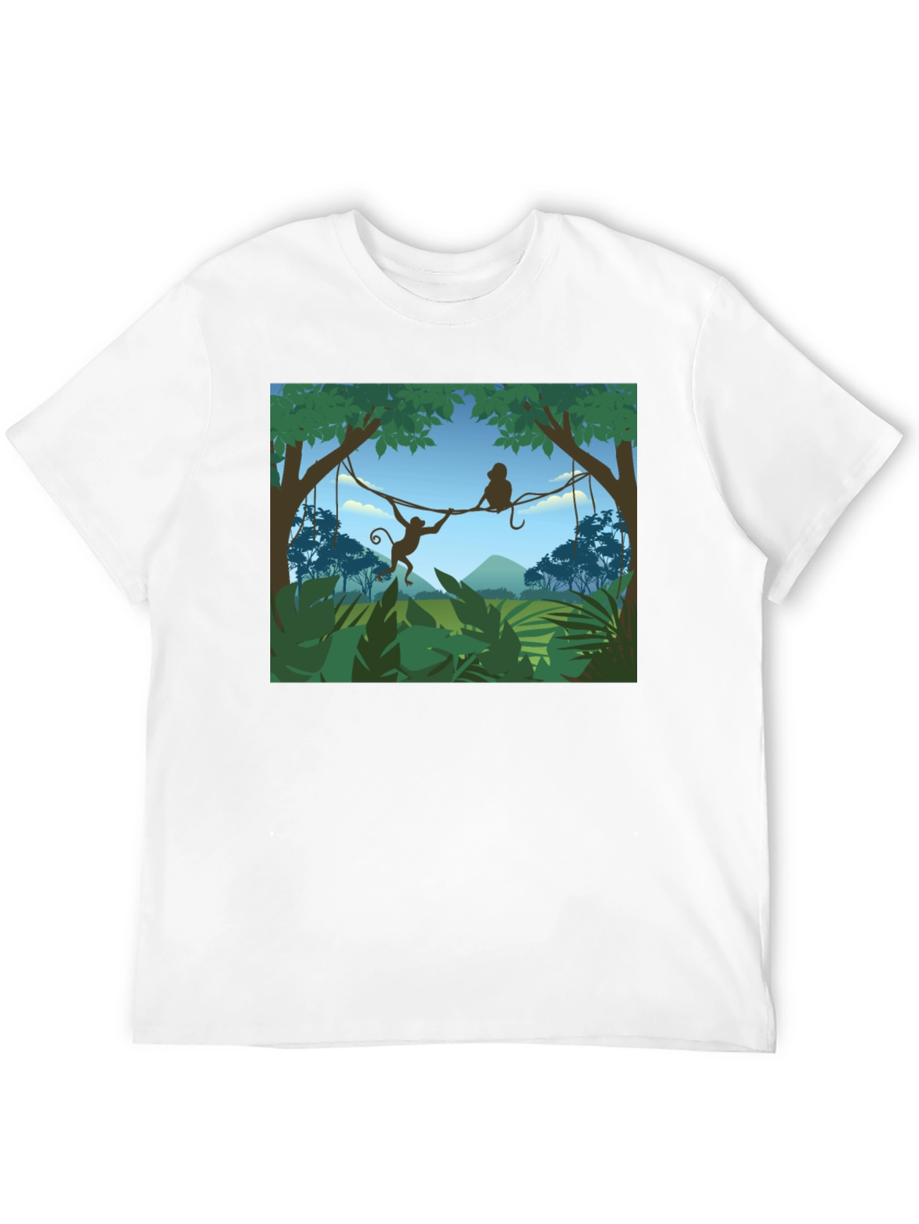Jungle Monkey Graphic T-Shirt - Black