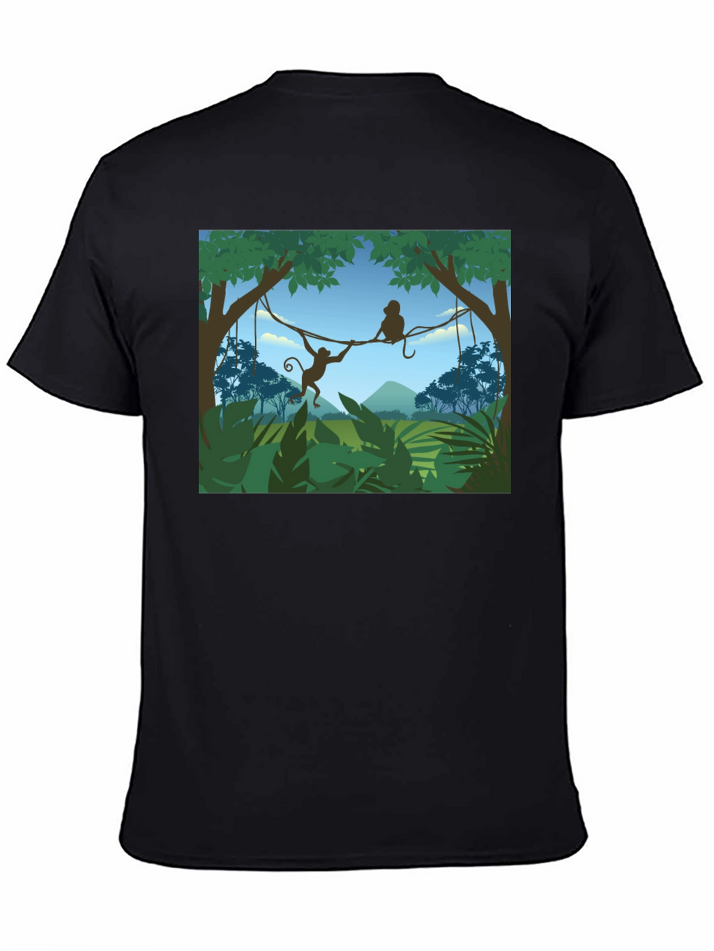 Jungle Monkey Graphic T-Shirt - Black