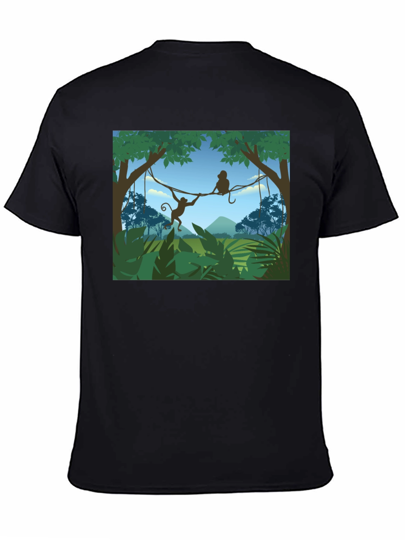 Jungle Monkey Graphic T-Shirt - Black