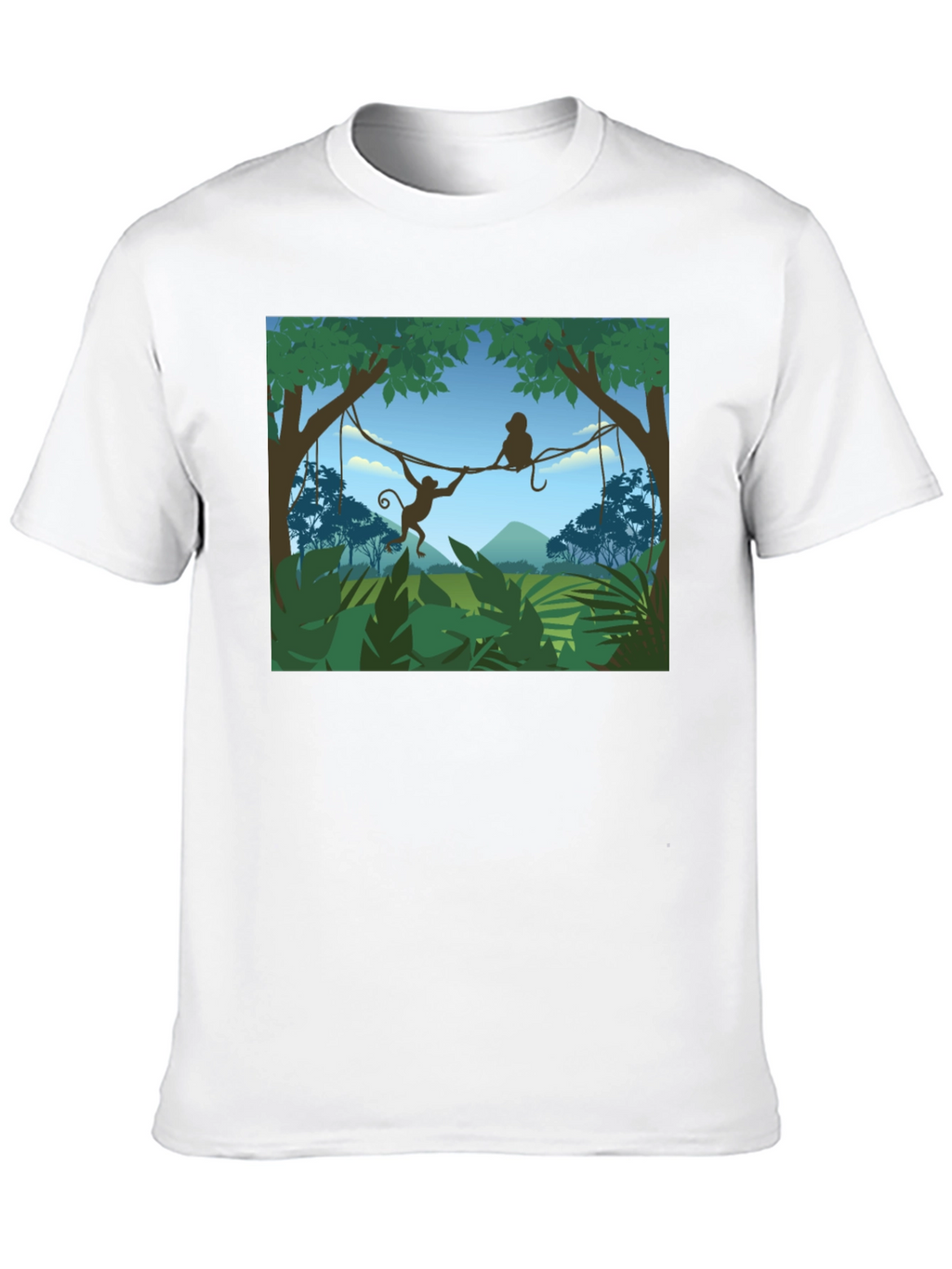 Jungle Monkey Graphic T-Shirt - Black