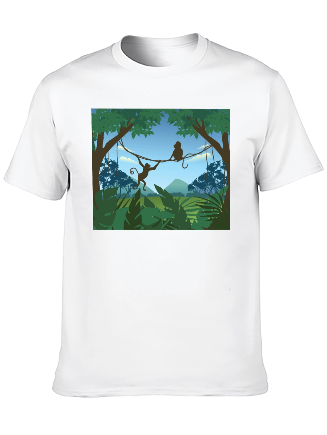Jungle Monkey Graphic T-Shirt - Black