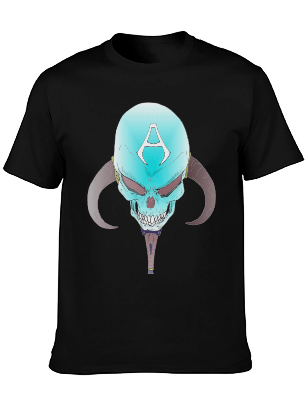 Skull with Horns Graphic Tee - Edgy Design