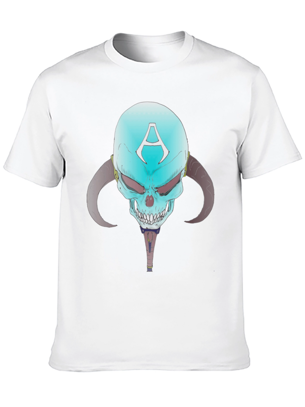 Skull with Horns Graphic Tee - Edgy Design