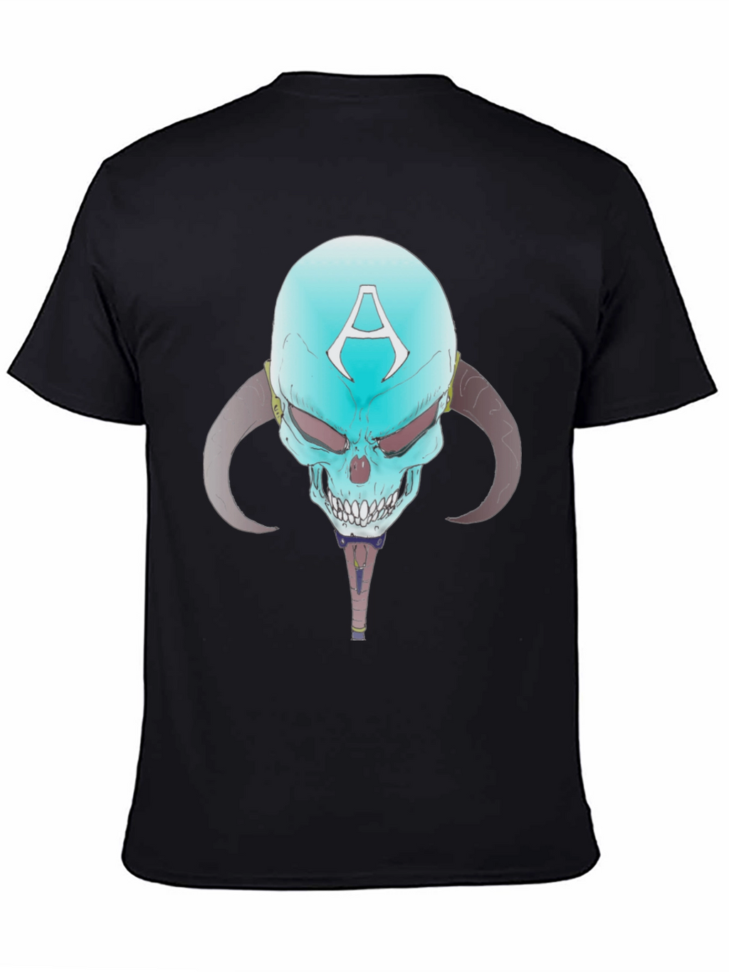 Skull with Horns Graphic Tee - Edgy Design