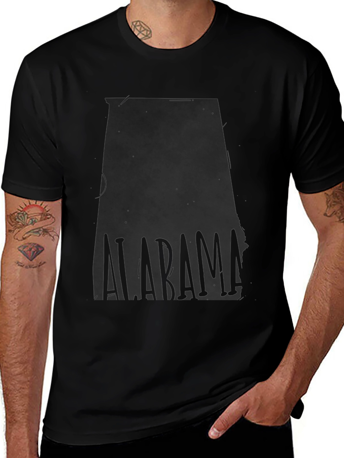 Alabama State Outline Graphic Tee - Unisex