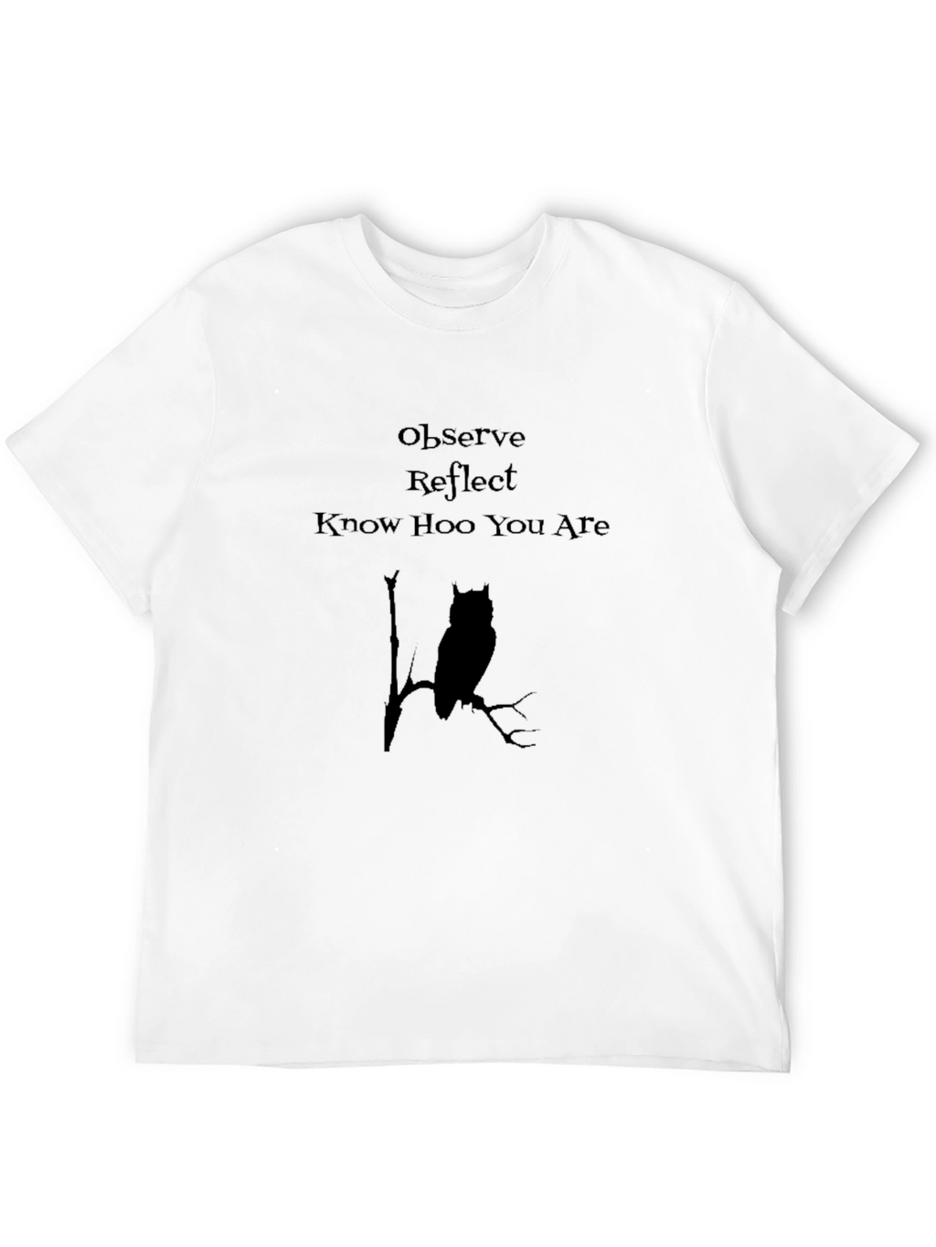 Observe Reflect Owl Graphic Black T-Shirt
