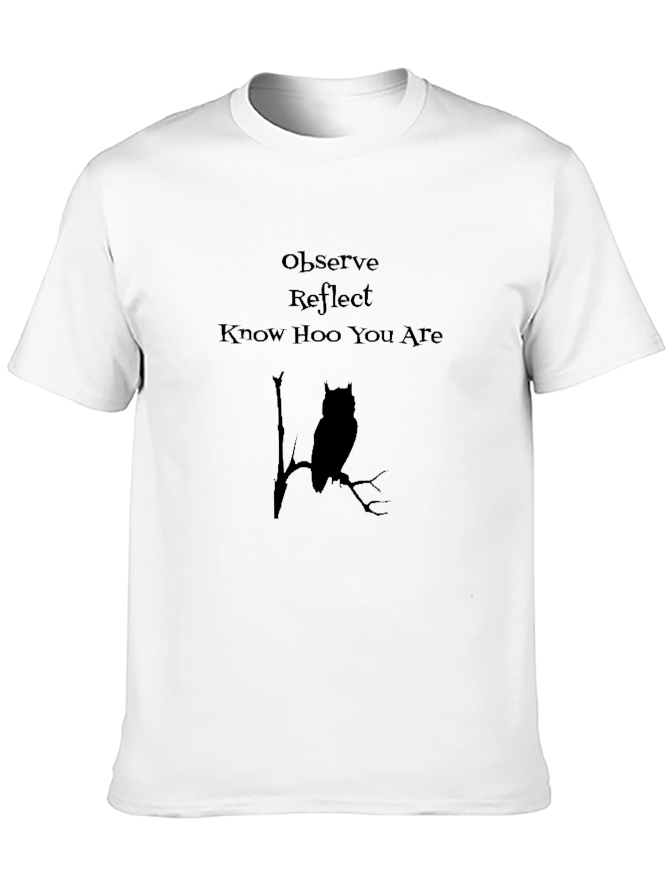 Observe Reflect Owl Graphic Black T-Shirt