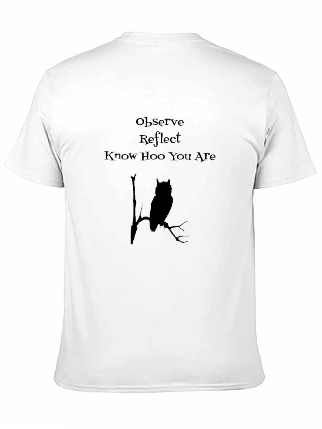 Observe Reflect Owl Graphic Black T-Shirt