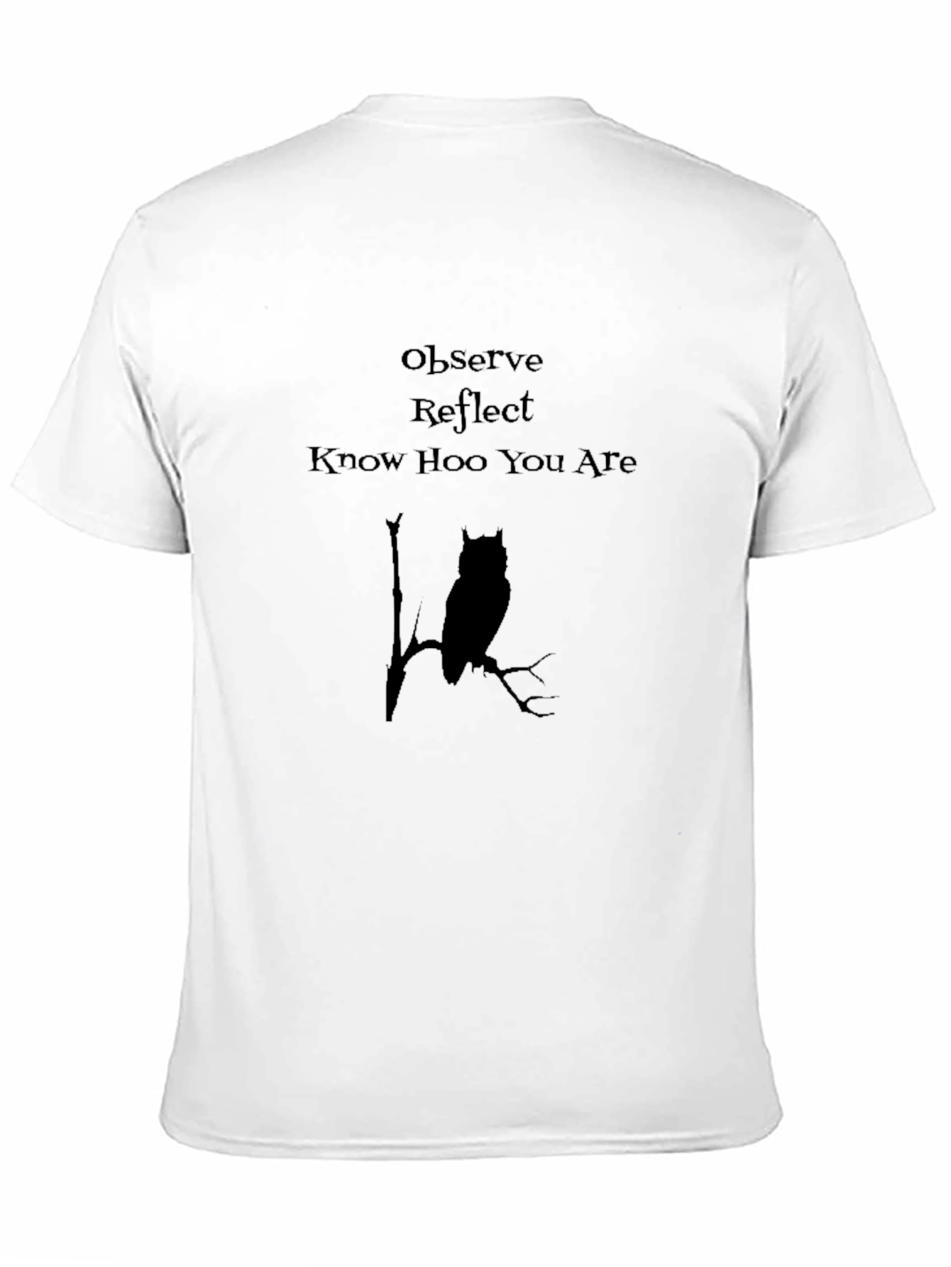Observe Reflect Owl Graphic Black T-Shirt