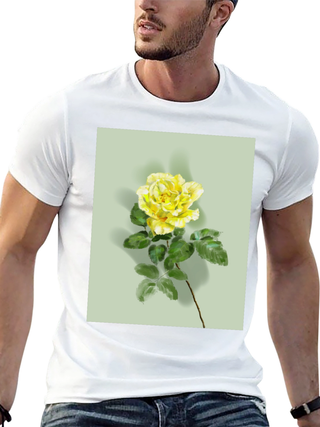 Floral T-Shirt: Yellow Rose