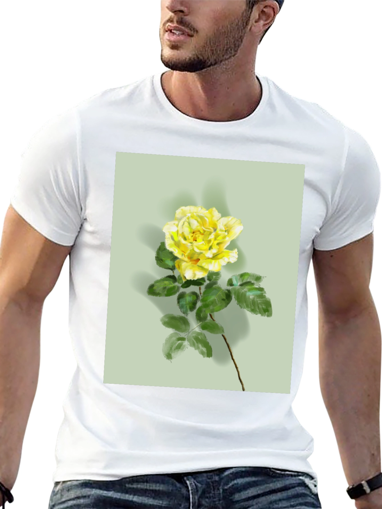 Floral T-Shirt: Yellow Rose