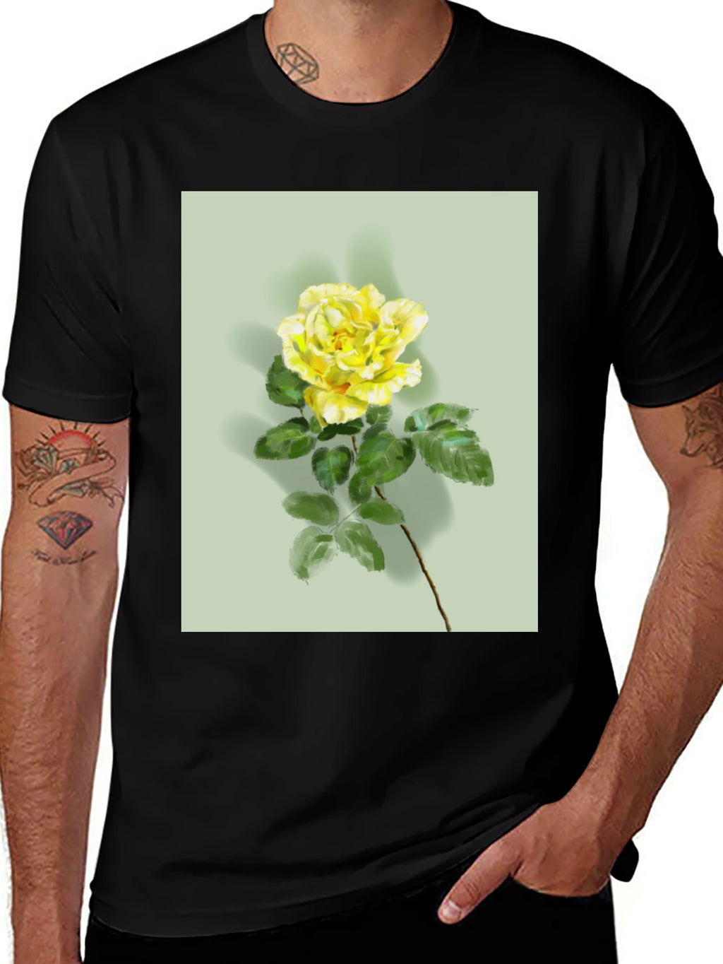 Floral T-Shirt: Yellow Rose