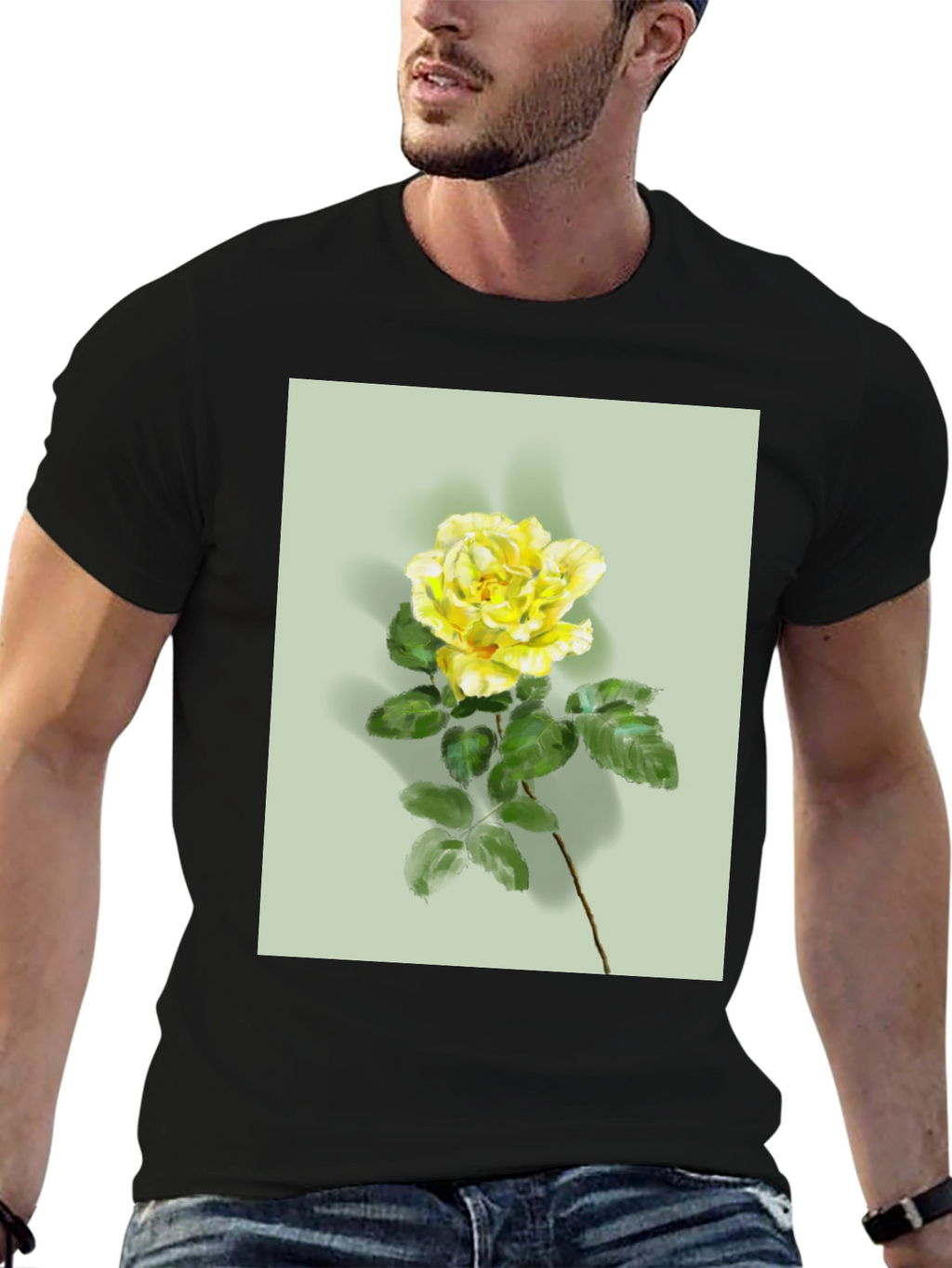 Floral T-Shirt: Yellow Rose