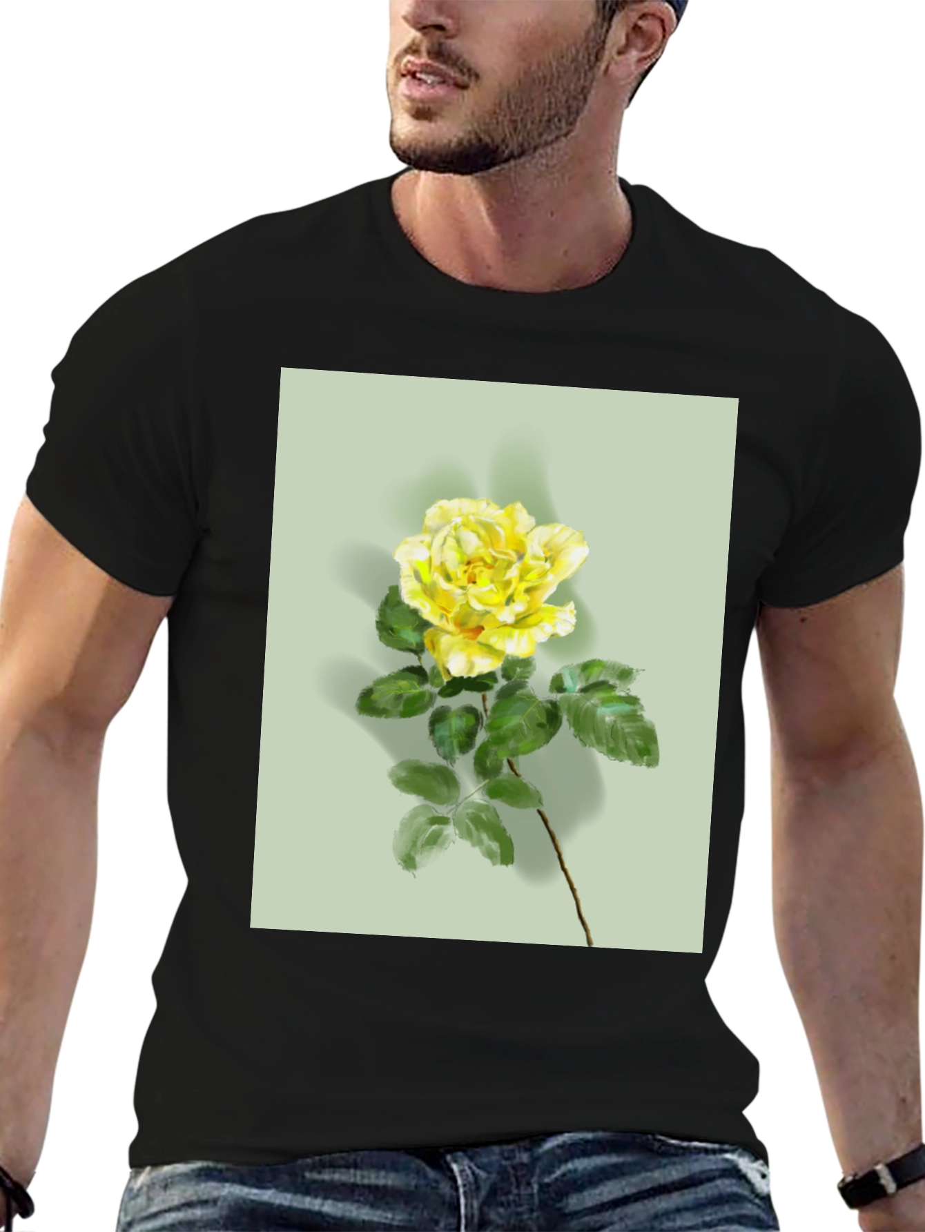 Floral T-Shirt: Yellow Rose