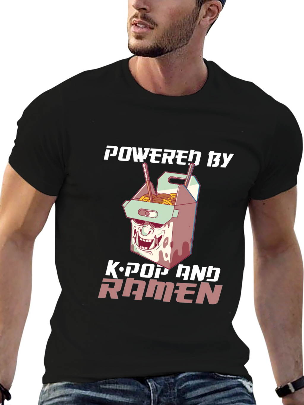 Powered by K-Pop & Ramen Graphic Tee