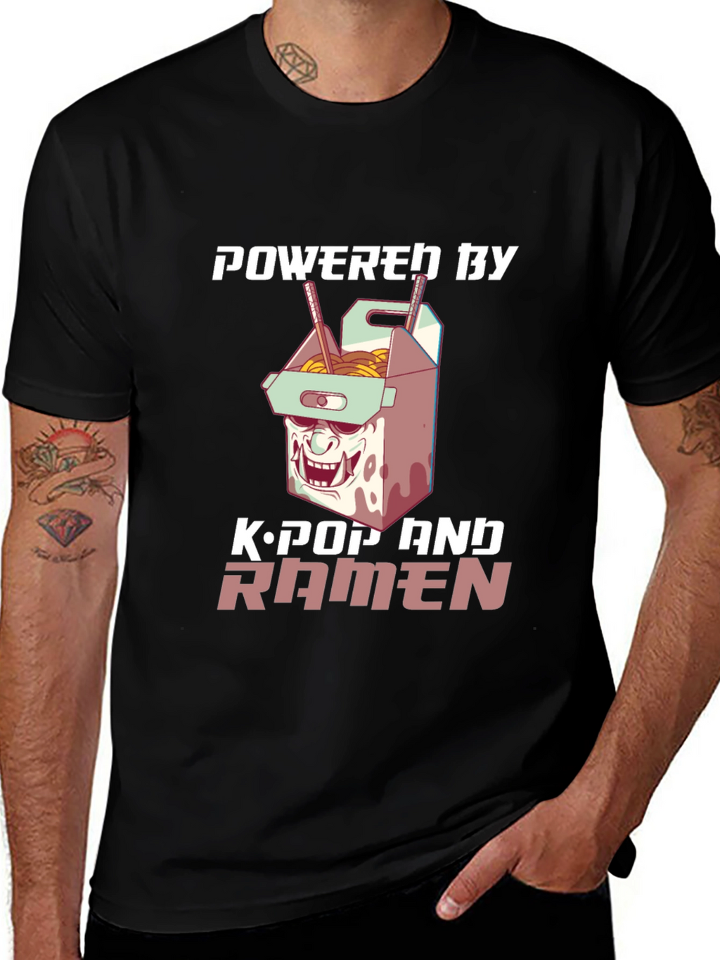 Powered by K-Pop & Ramen Graphic Tee