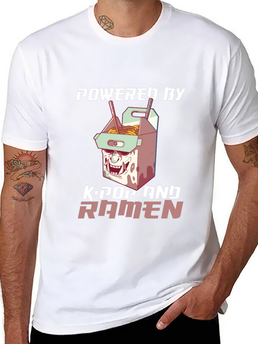Powered by K-Pop & Ramen Graphic Tee