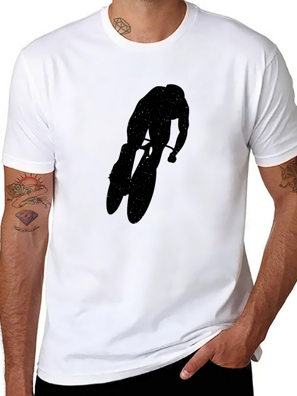 Black Cyclist Silhouette Tee
