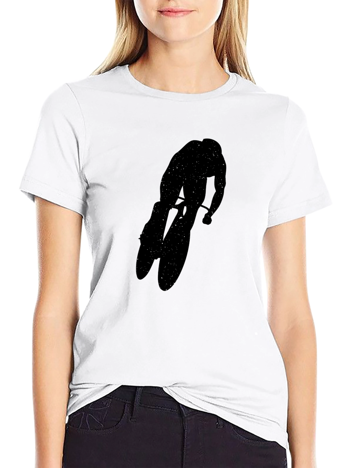 Black Cyclist Silhouette Tee