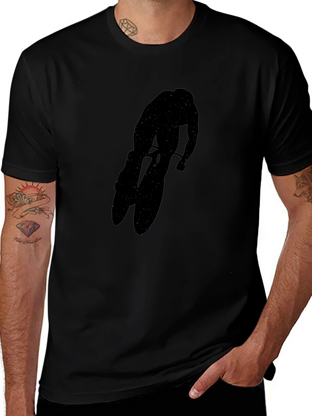 Black Cyclist Silhouette Tee
