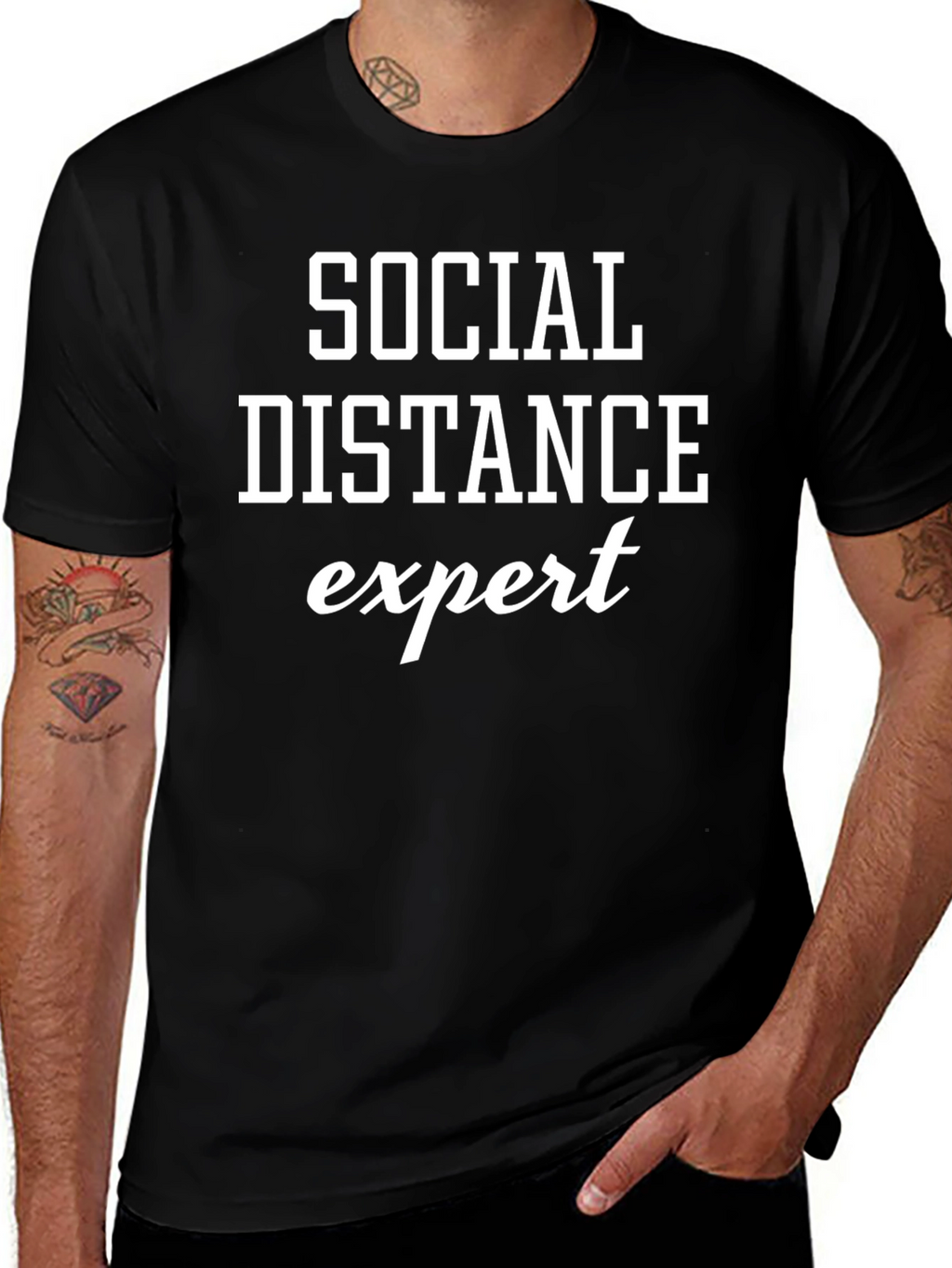 Social Distance Expert T-Shirt - Black