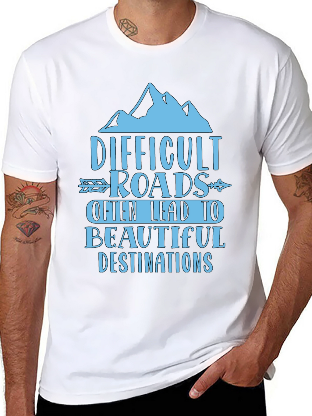 Difficult Roads Graphic Tee - Adventure Awaits