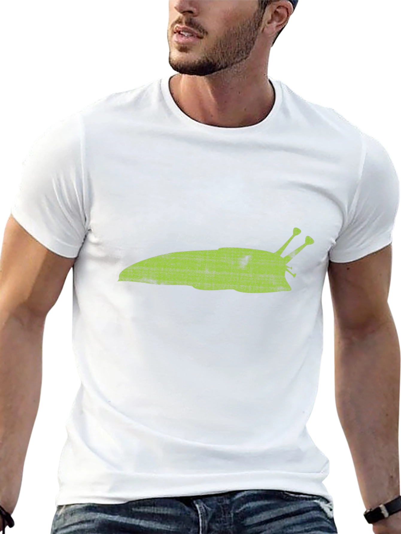 Green Slug Graphic T-Shirt - Casual Black Tee