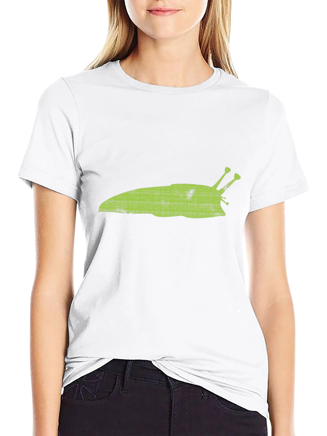 Green Slug Graphic T-Shirt - Casual Black Tee