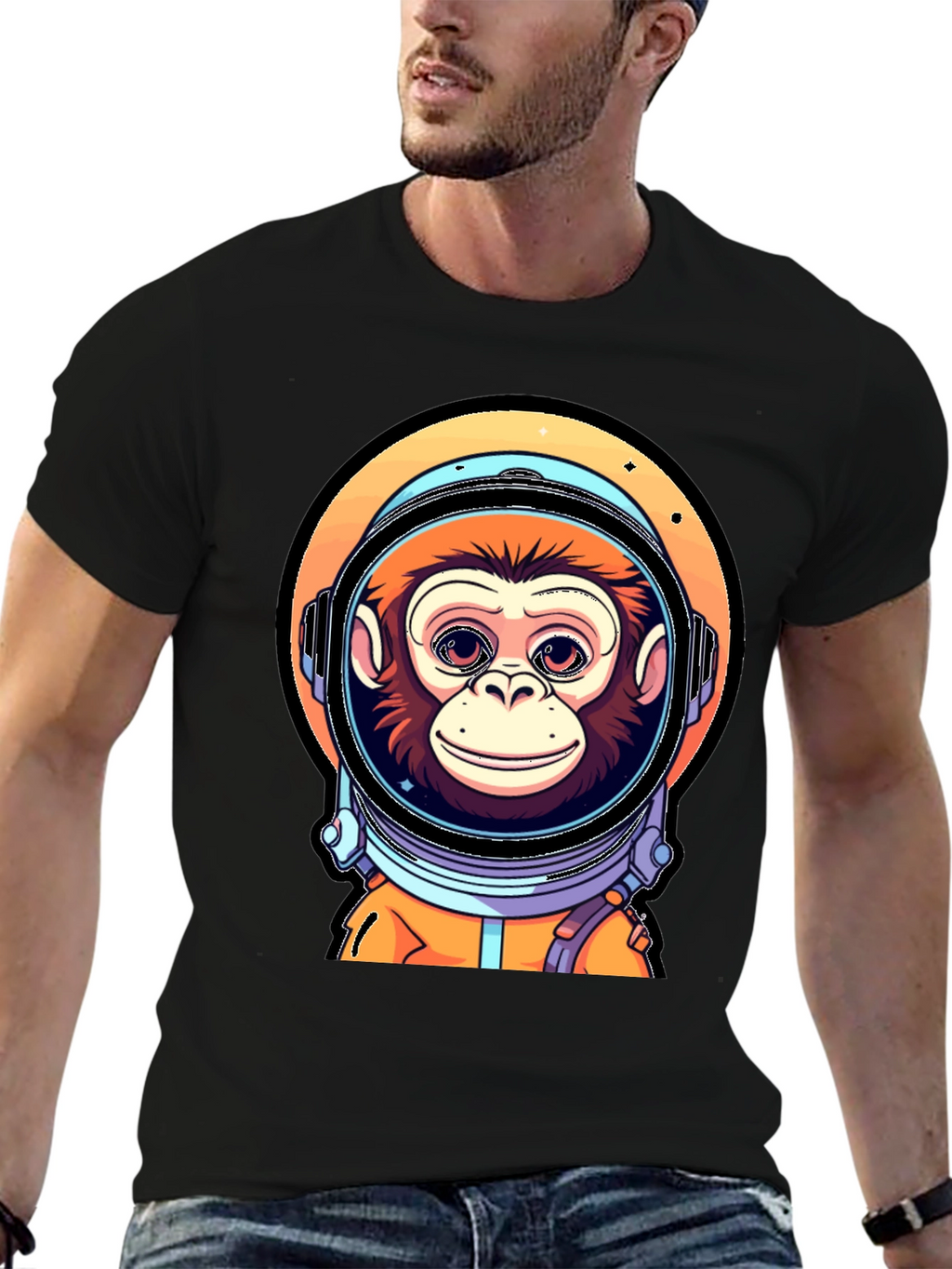 Monkey Astronaut T-Shirt - Space Chimp Design
