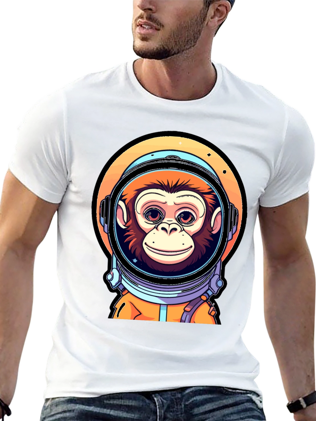 Monkey Astronaut T-Shirt - Space Chimp Design