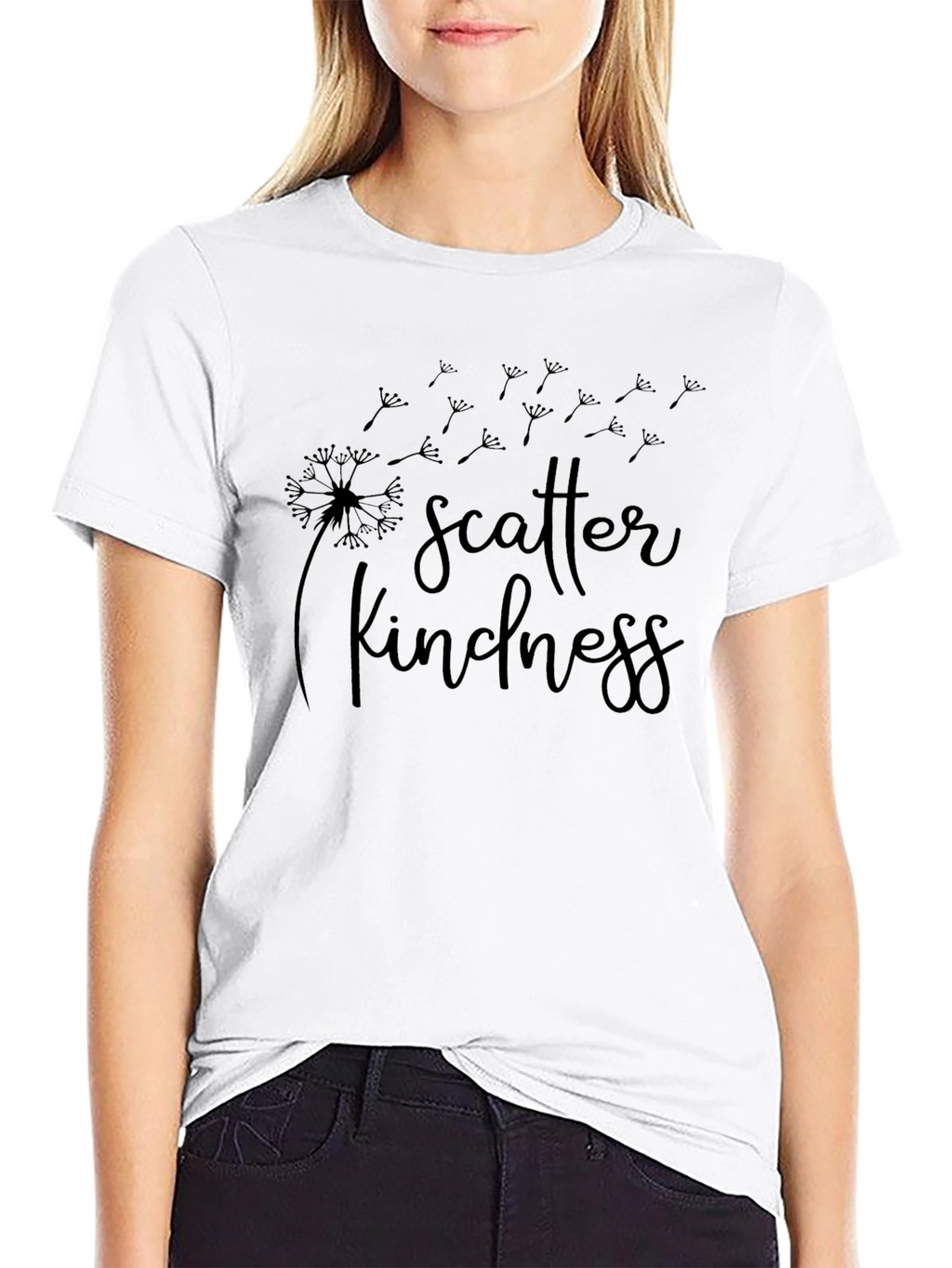 Scatter Kindness Black Graphic T-Shirt