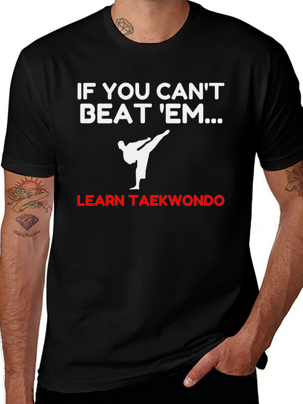 Learn Taekwondo Black T-Shirt