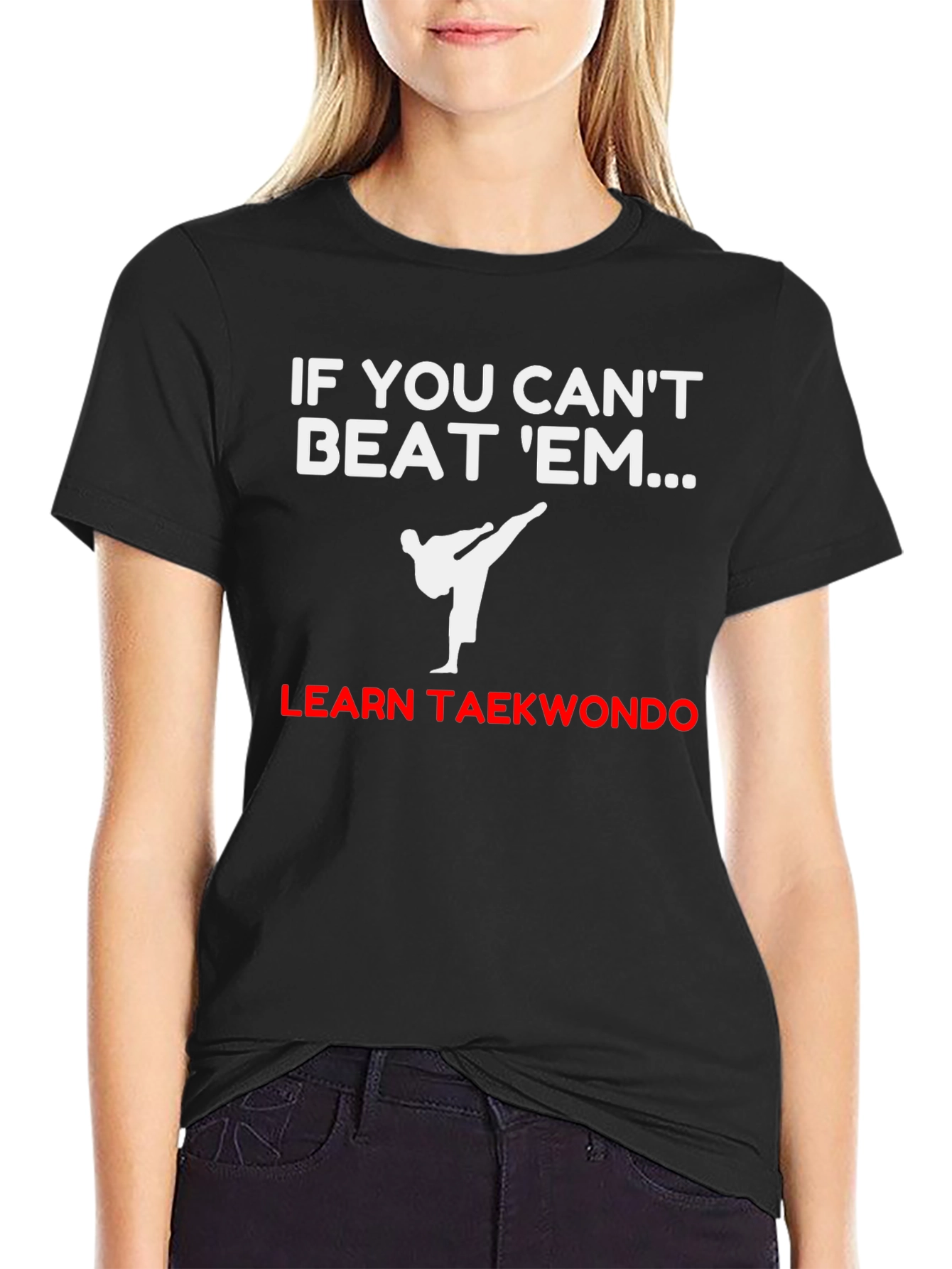 Learn Taekwondo Black T-Shirt