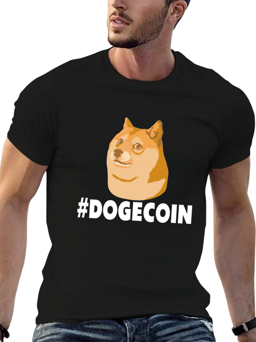 DogeCoin T-Shirt - Black Crypto Meme Tee