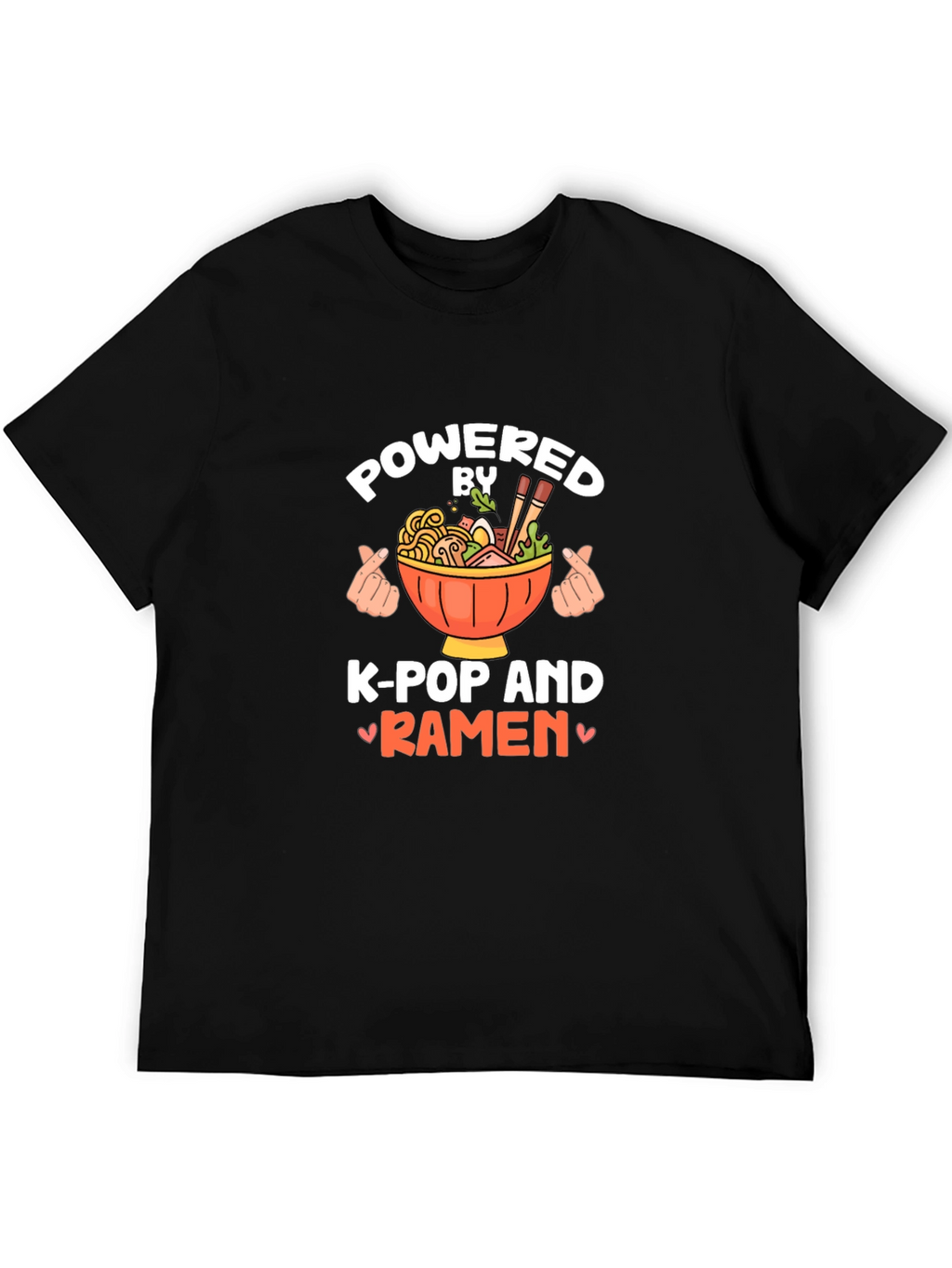 Powered by K-Pop and Ramen Black Tee